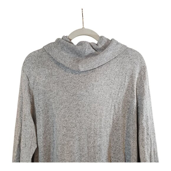Apt. 9 Soft Longline Cowl Neck Fuzzy Jersey Sweater in Gray Cozy Women's 2X - Picture 7 of 8